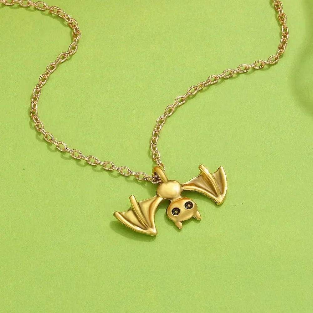 Gothic Bat Necklace for Women Men Punk Hip Hop Rock Vintage Metal Pendant Necklace Party Halloween Jewelry Gifts Cool Thing 2023