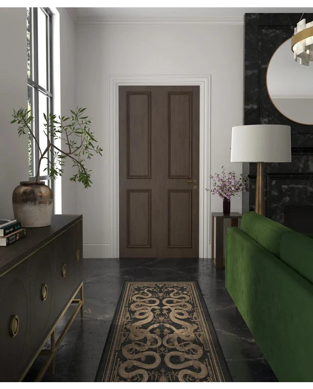 French Retro Style Creative Snake Living Room Carpet Floral Pattern Kitchen Corridor Bedroom Rug Home Decor Easy Care Sofa Rugs