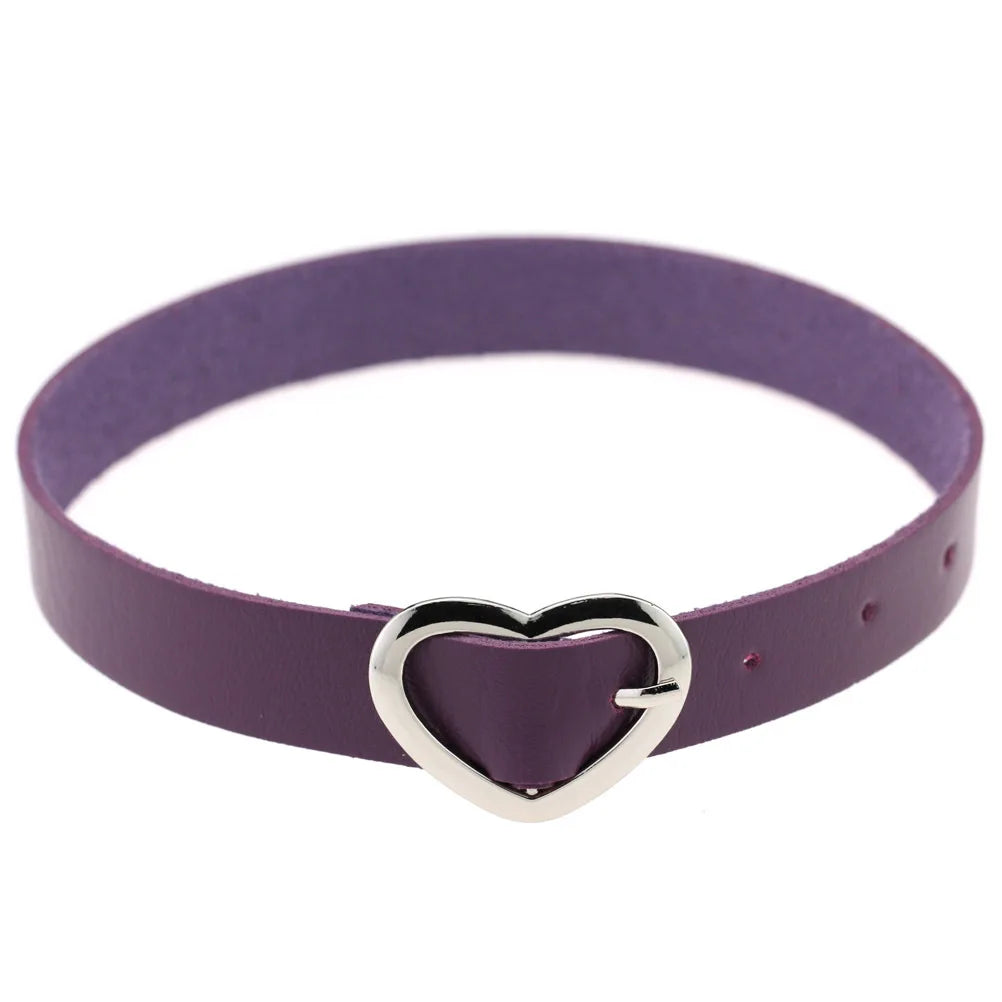 DIEZI Vintage Purple PU Leather Choker Necklace For Women Men Gift  Punk Gothic Statement Collar Pendant Necklace New Jewelry