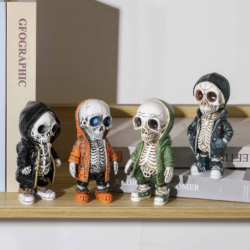 Skeleton Doll Resin Jewelry Character Statue Home Creative Cool Room Decor Panel Trendy Street Decoration Personalised Retro