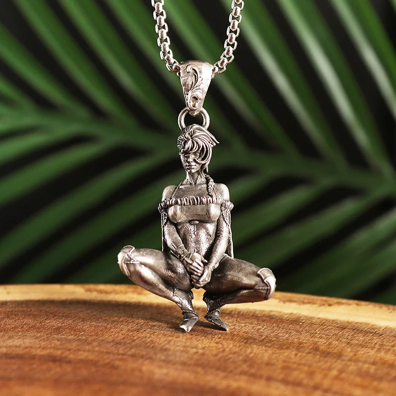 Retro Punk Killer Pendant Necklace for Men and Women Personalized Cool Jewelry Unique Gift for Couples