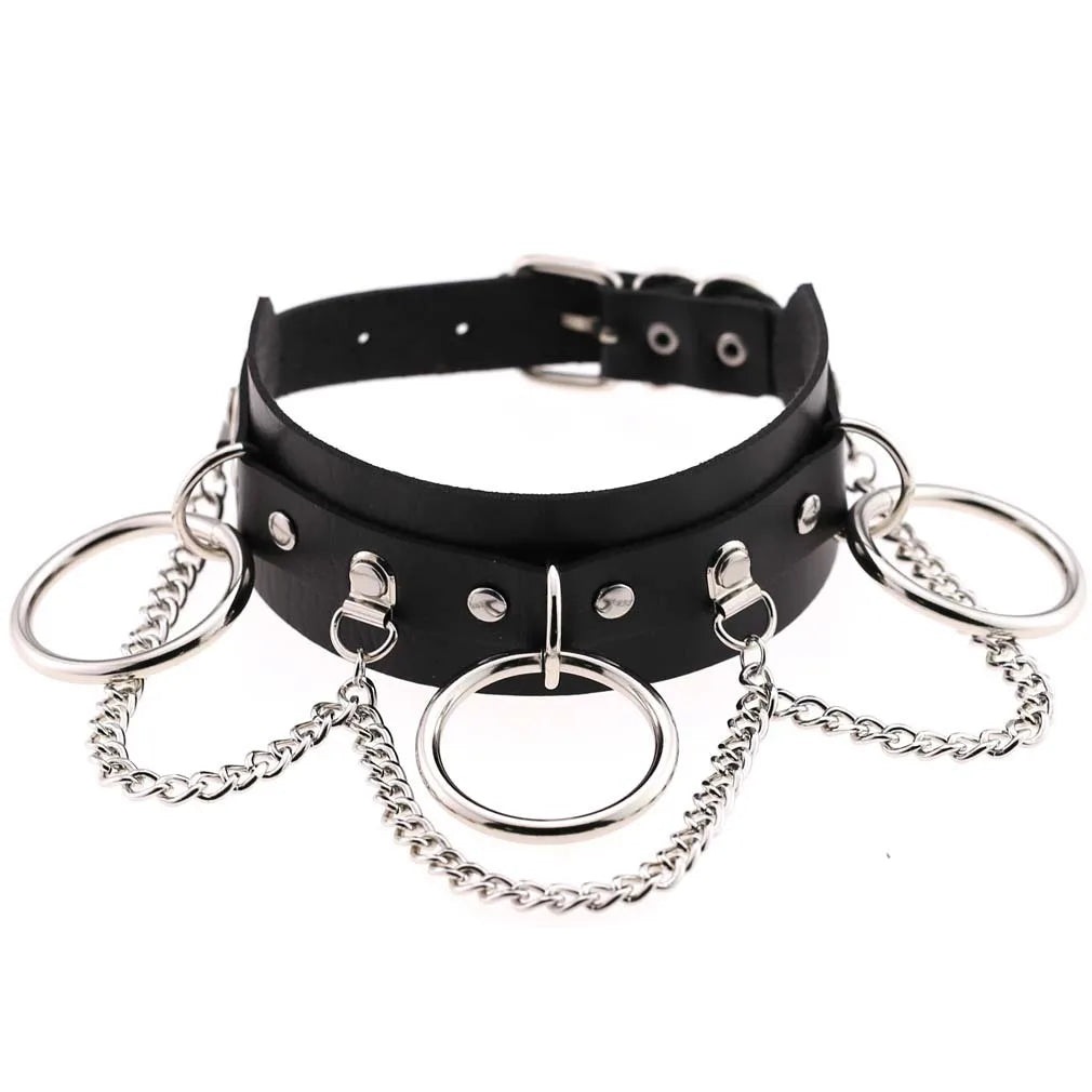 Leather Spiked Choker Punk Collar Women Men Rivets Studded Chocker Chunky Necklace Goth Jewelry Metal Gothic Emo Accessories