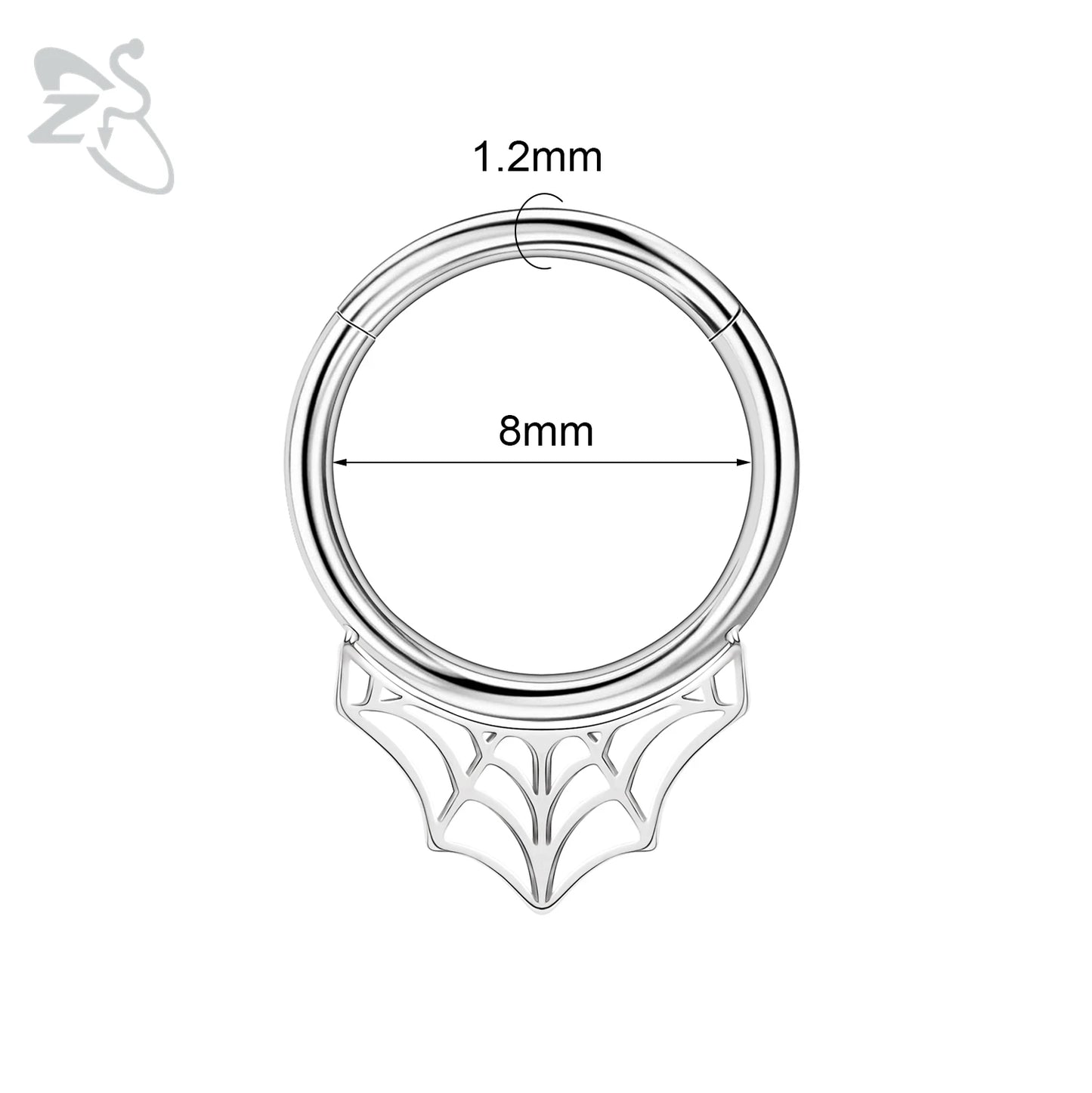 ZS 1 Piece Punk Stainless Steel Nose Ring Men Women Pumpkin Bat Septum Piercings Hallowmas Cartilage Helix Piercing Body Jewelry