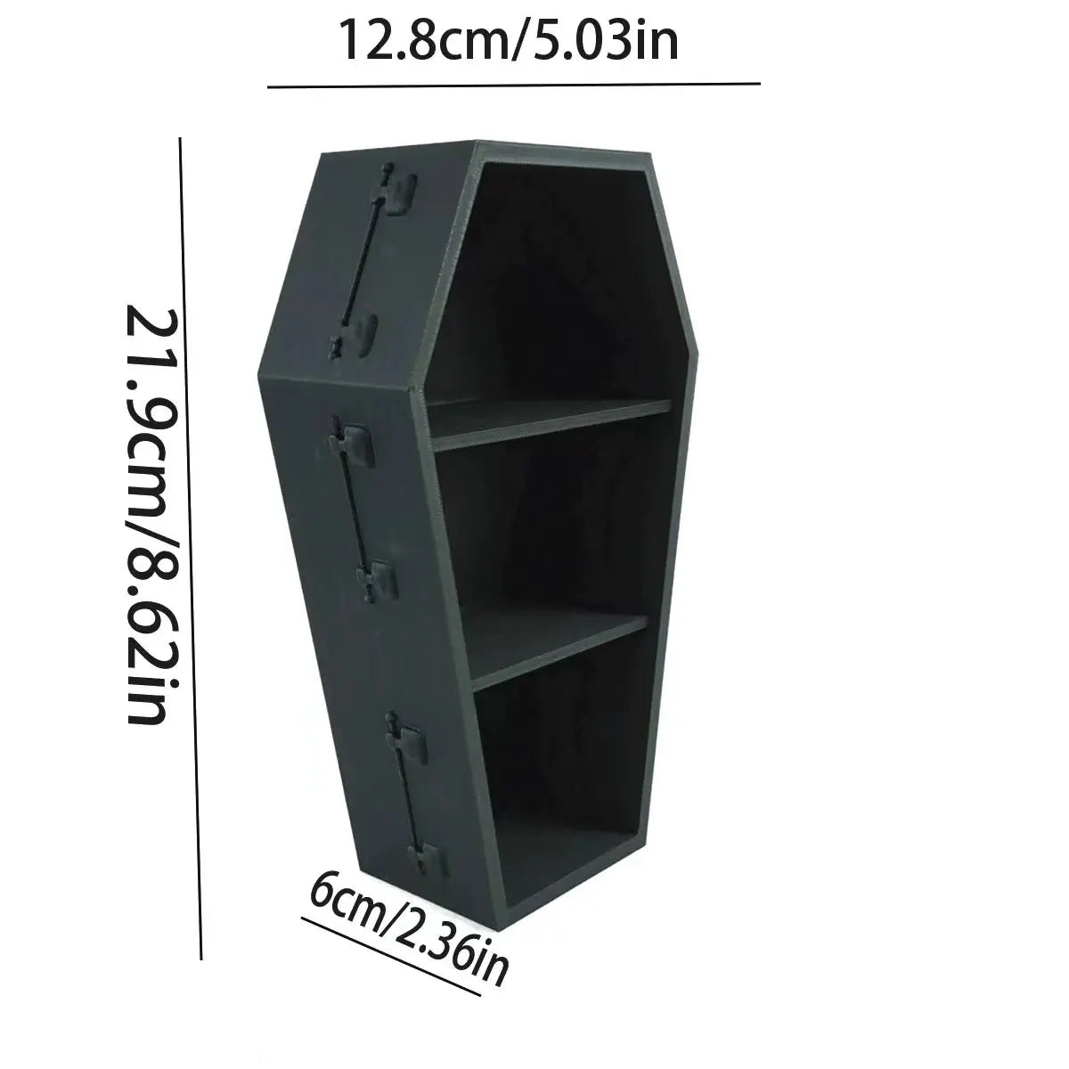 1pc 3D printed Halloween decoration coffin storage box, Gothic style home decoration, wall mounted coffin storage box