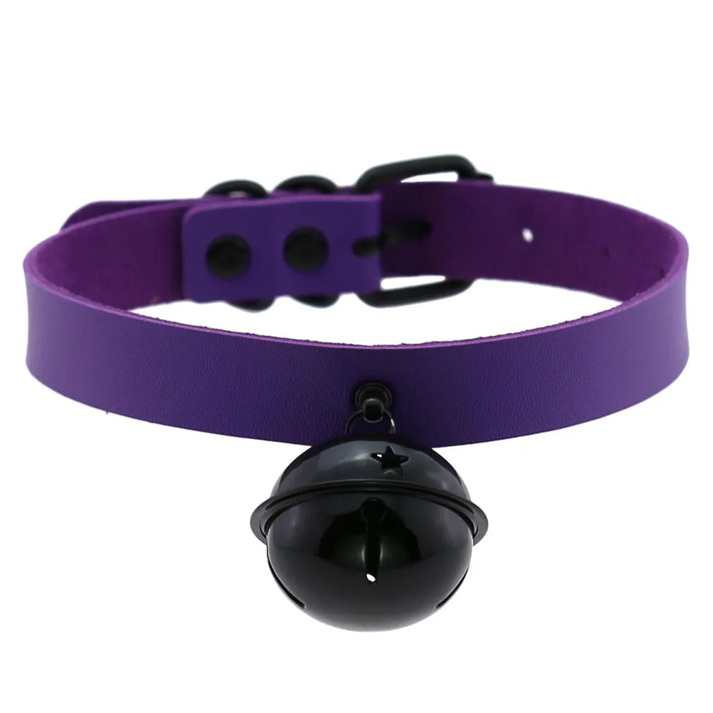 DIEZI Vintage Purple PU Leather Choker Necklace For Women Men Gift  Punk Gothic Statement Collar Pendant Necklace New Jewelry
