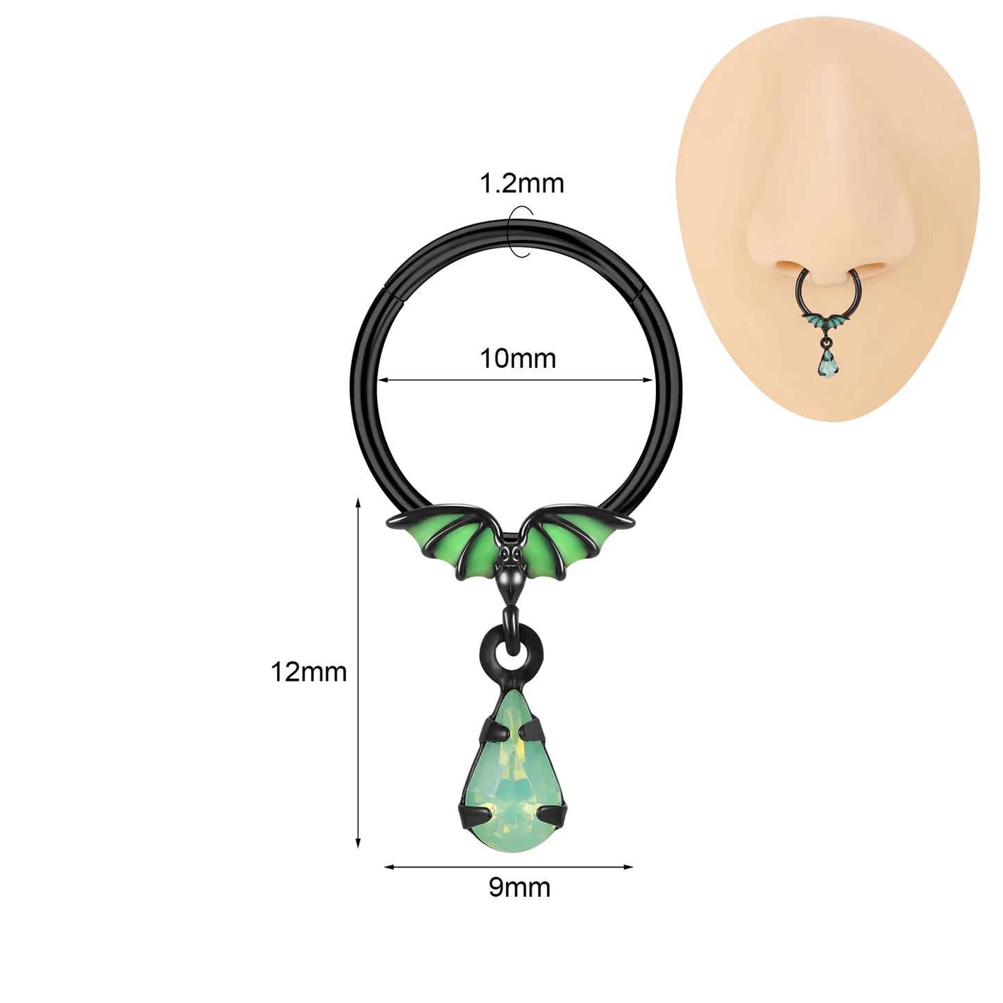 ZS 1 Piece Punk Stainless Steel Nose Ring Men Women Pumpkin Bat Septum Piercings Hallowmas Cartilage Helix Piercing Body Jewelry
