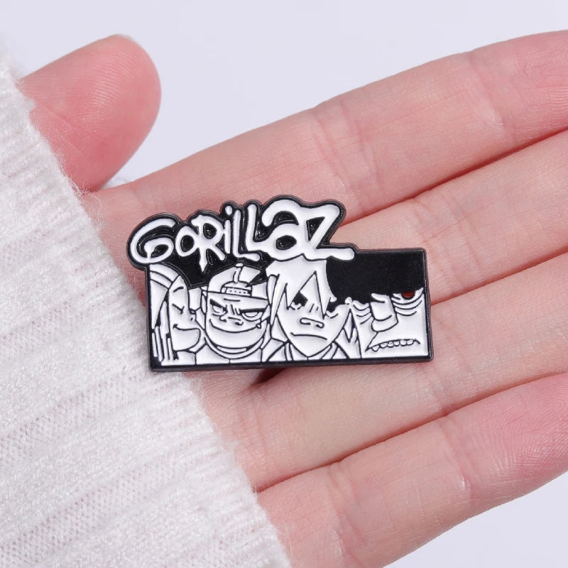 Fashion Music Band Enamel Pins Rock and Roll Lapel Pin Metal Badge Punk Gothic Clothes Decorative Jewelry Pin for Fans Friends