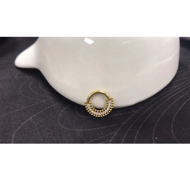 F136 Titanium Piercing Clicker Segment Hoop Nose Rings Earrings Nose Septum Piercing Ear Tragus Cartilage Helix Lip Ear Piercing