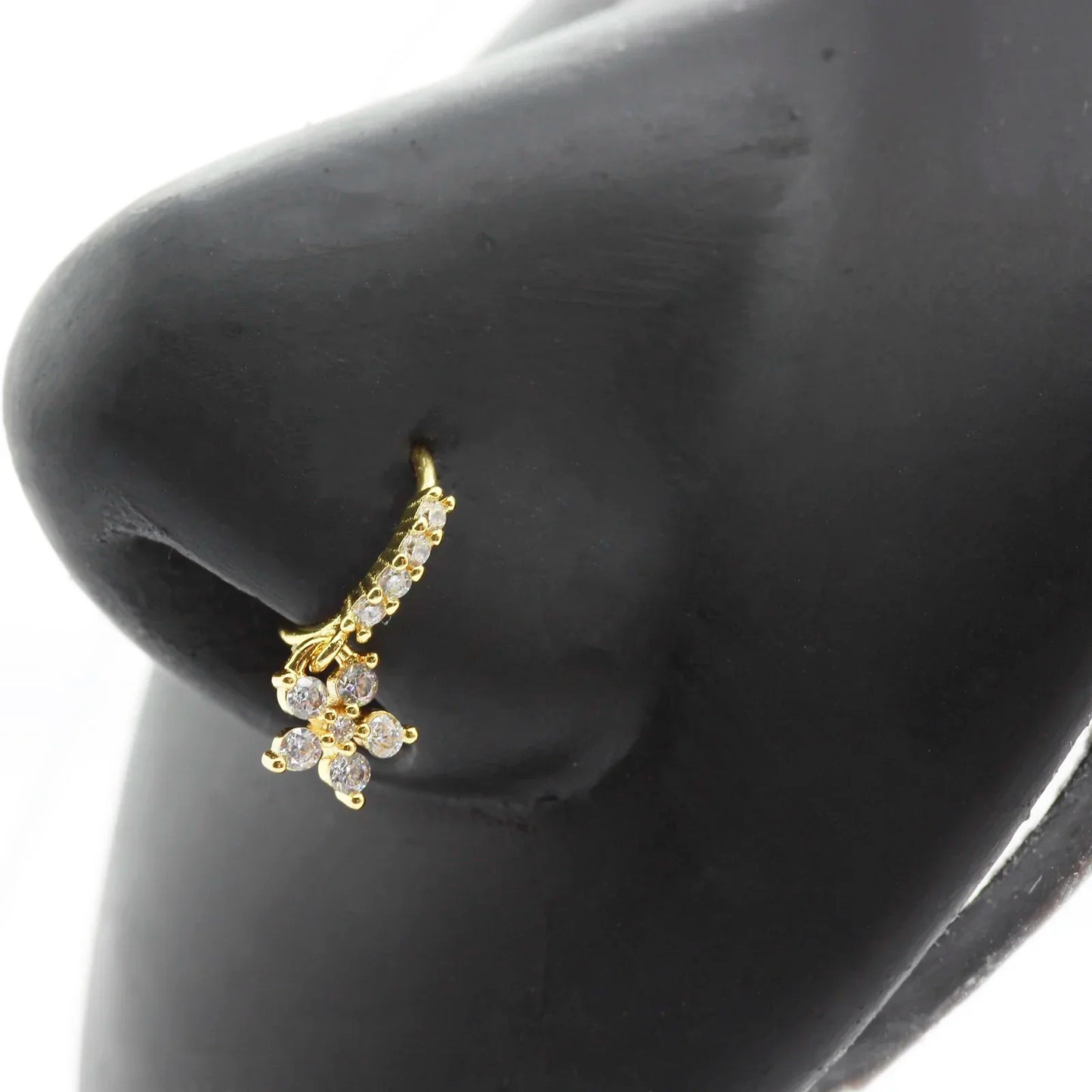20G Gem Dangle Nose Rings for Women heart dangle Nose Piering Jewelry body jewelry
