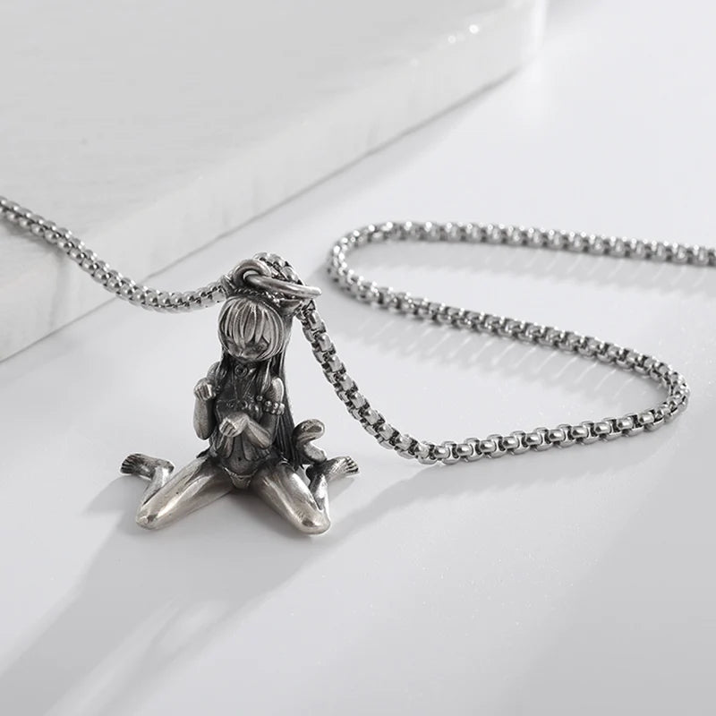 Fashion Cartoon Cute and Well-Behaved Cat Ears Goddess Necklace Ladies Pendant Anime Maid Cosplay Jewelry Gift for Girls