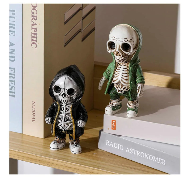 Skeleton Doll Resin Jewelry Character Statue Home Creative Cool Room Decor Panel Trendy Street Decoration Personalised Retro