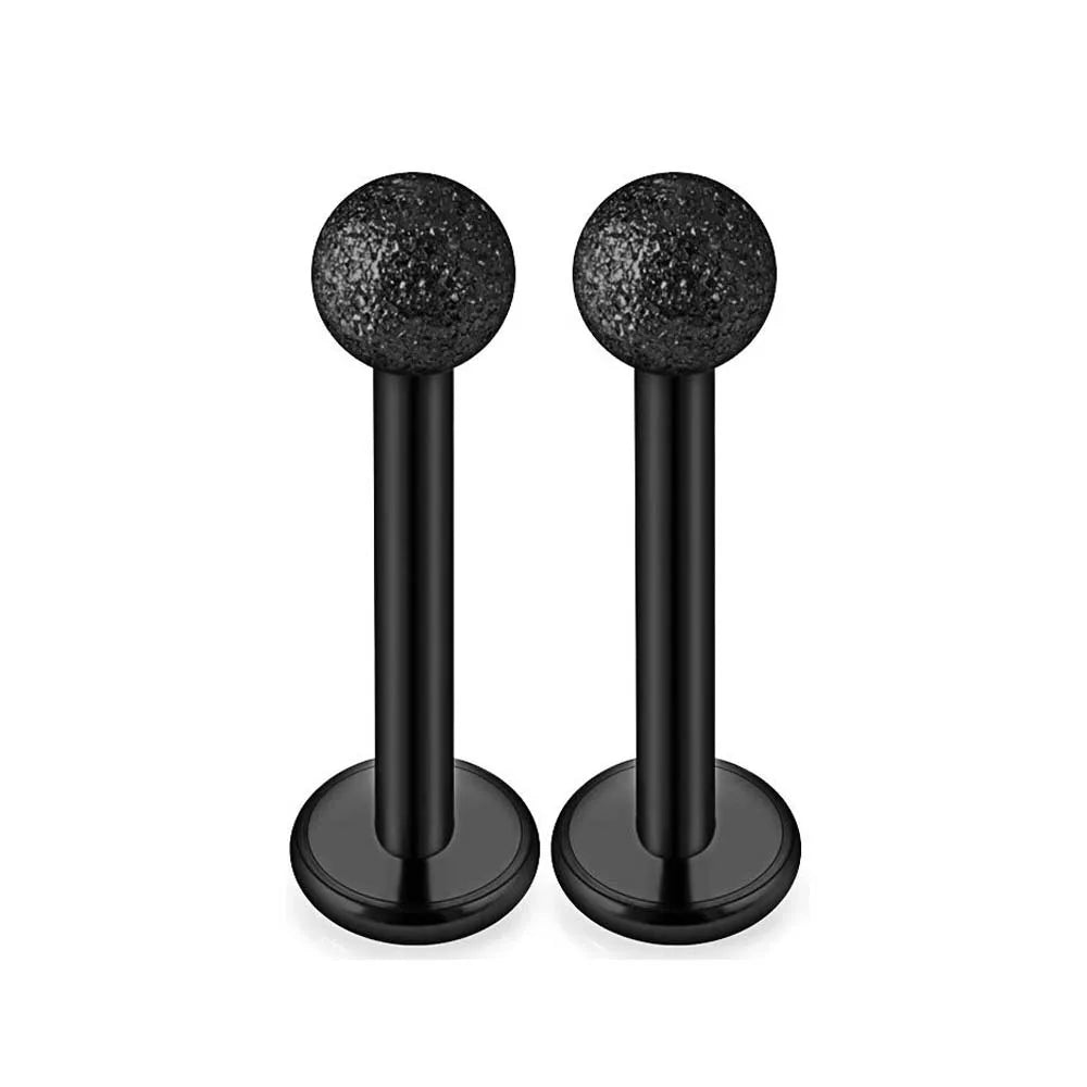 1-16pcs 16G Stainless Steel Lip Rings Studs Medusa Labret Monroe Tragus Helix Cartilage Forward Earrings Piercing Jewelry Black