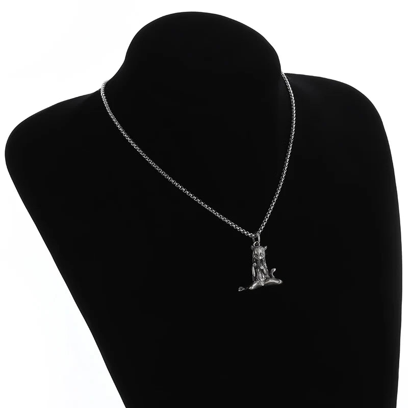 Fashion Cartoon Cute and Well-Behaved Cat Ears Goddess Necklace Ladies Pendant Anime Maid Cosplay Jewelry Gift for Girls