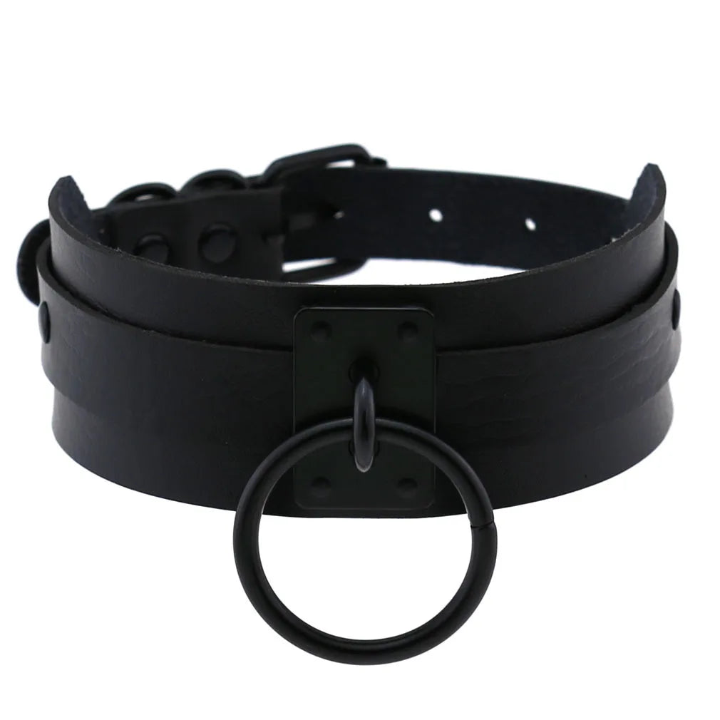 Leather Spiked Choker Punk Collar Women Men Rivets Studded Chocker Chunky Necklace Goth Jewelry Metal Gothic Emo Accessories