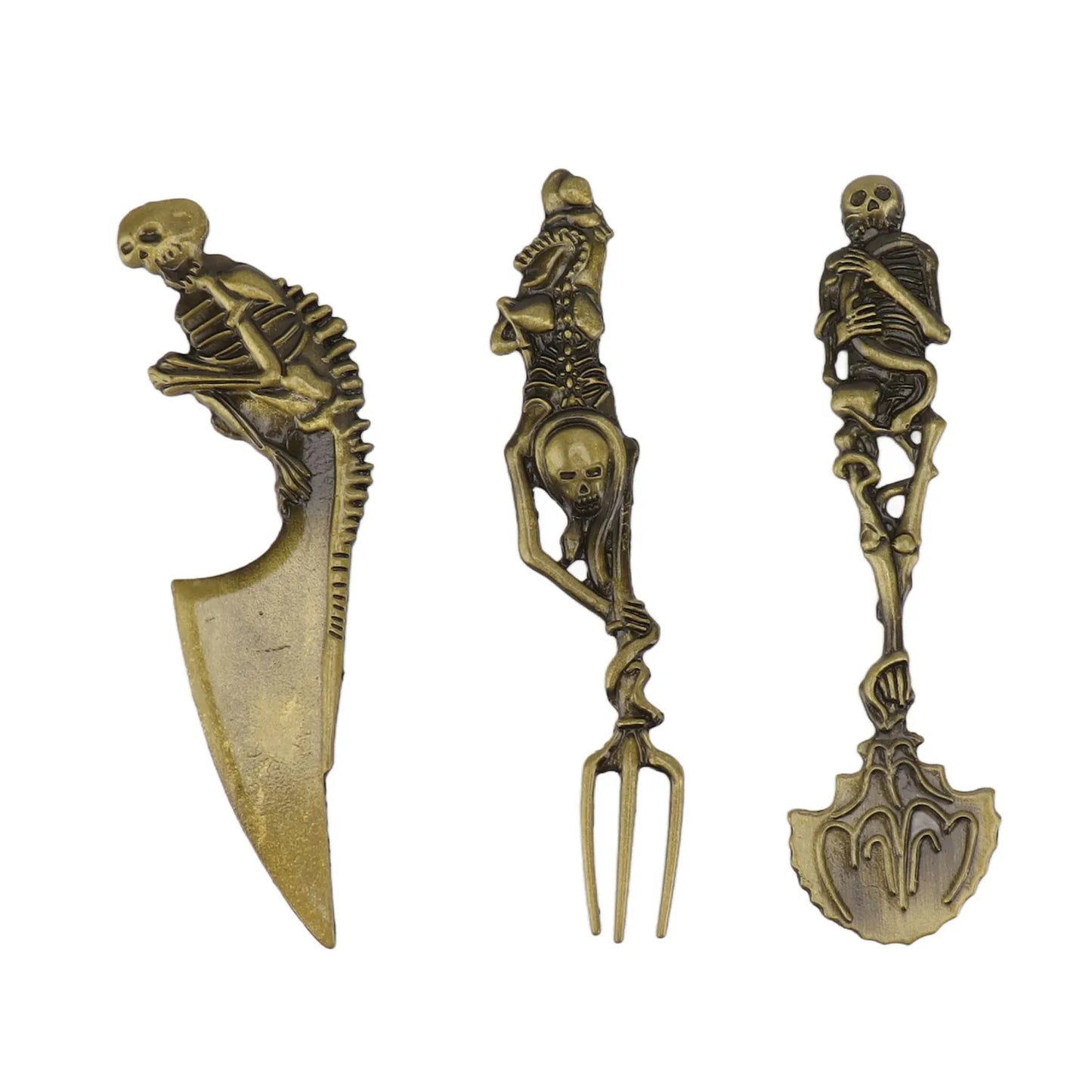 3pcs Halloween Gift Skull Fork/Spoon/Knife Tableware Personality Cutlery Sets Dining Forks Bento Accessories Kitchen Tools