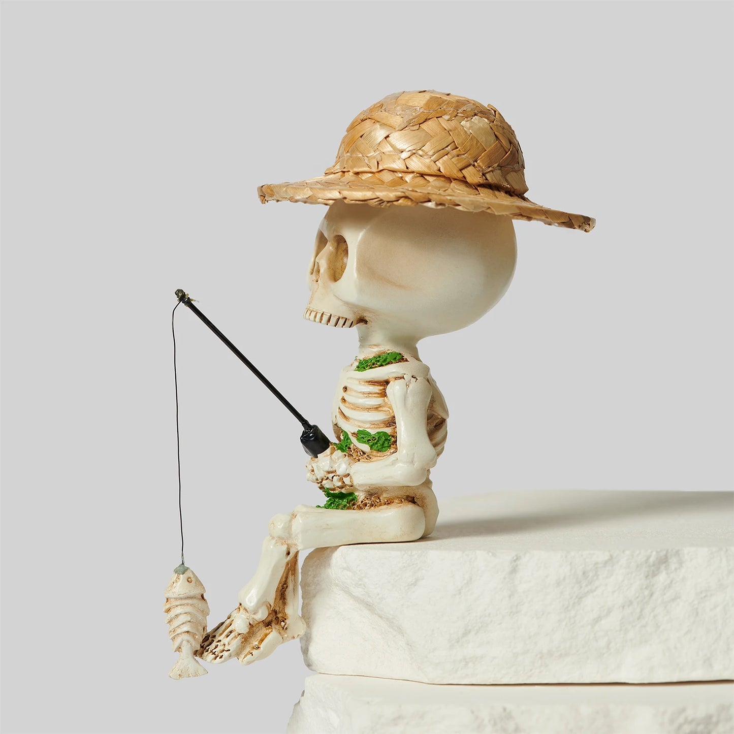 Skeleton Fishing Funny Home Decoration Accessories Creative Gifts Desktop Atmosphere Resin Living Room Decoration Ornaments