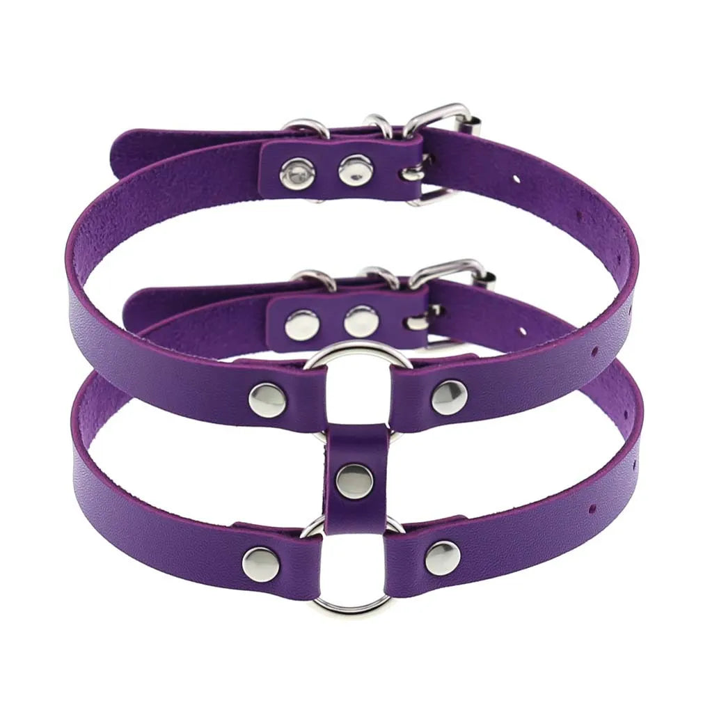 DIEZI Vintage Purple PU Leather Choker Necklace For Women Men Gift  Punk Gothic Statement Collar Pendant Necklace New Jewelry