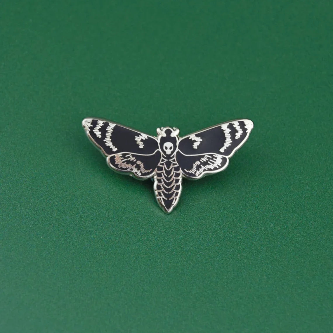 Halloween Moth Spooky Hard Enamel Pin Nickel-Free Brooch / Death's-head Hawkmoth Skull Gothic Badge
