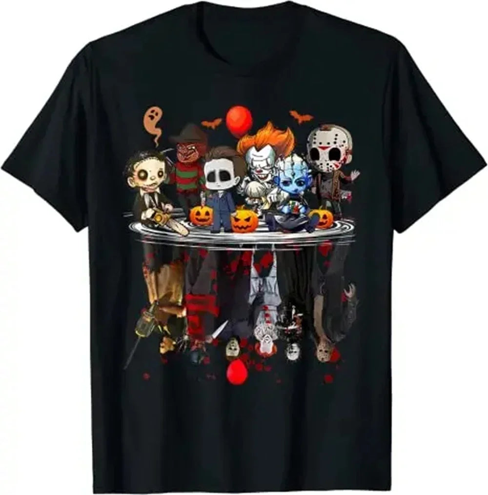 Horror Movies Character Halloween Costume T-Shirt Gifts Gothic Style Graphic Men Women Tees Top Casual Pure Cotton Short Sleeve