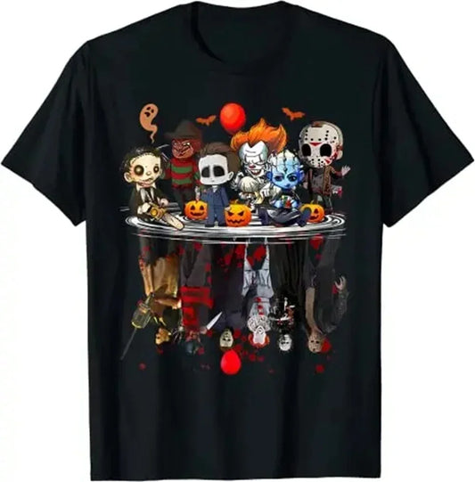 Horror Movies Character Halloween Costume T-Shirt Gifts Gothic Style Graphic Men Women Tees Top Casual Pure Cotton Short Sleeve