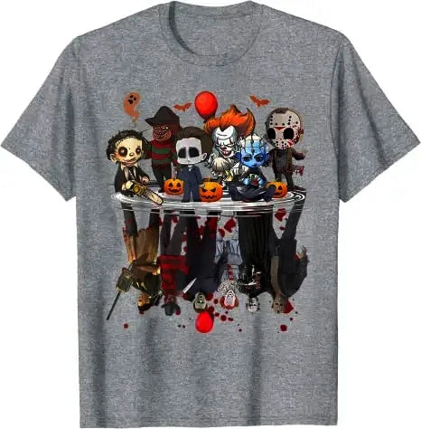 Horror Movies Character Halloween Costume T-Shirt Gifts Gothic Style Graphic Men Women Tees Top Casual Pure Cotton Short Sleeve