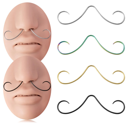 1pc Whisker Septum Piercing Jewelry for Women Stainless Steel Mustache Nose Septum Rings Fashion Body Jewelry 16G