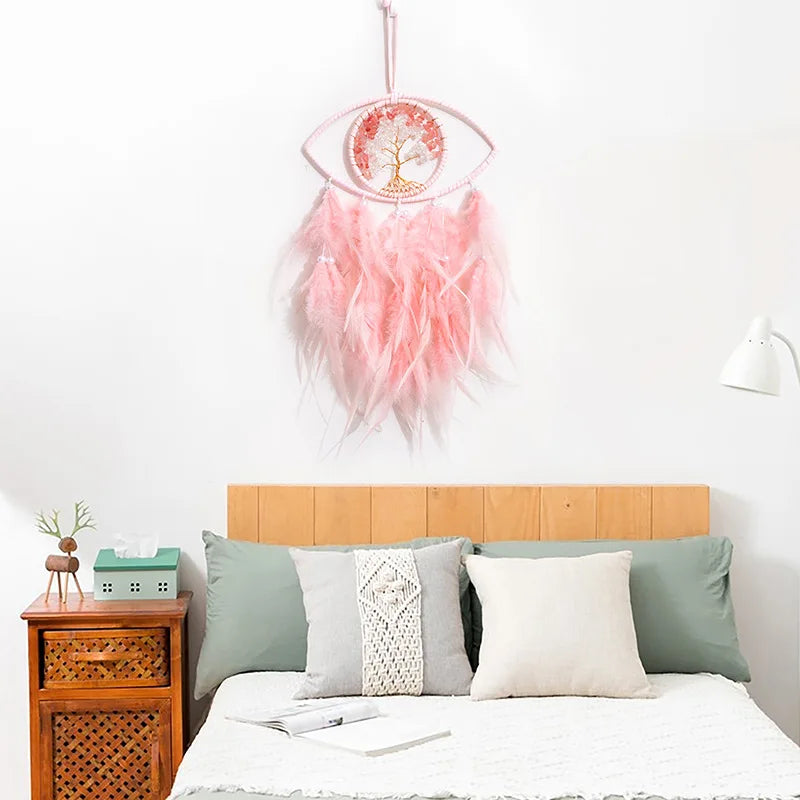 Evil Eye Dream Catcher For Bedroom With Lights Wall Hanging Dream Catchers Witch Dark Decor Gothic Wall Dreamcatchers Craft Gift