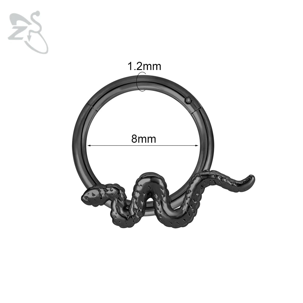 ZS 1 Piece Punk Stainless Steel Nose Ring Men Women Pumpkin Bat Septum Piercings Hallowmas Cartilage Helix Piercing Body Jewelry