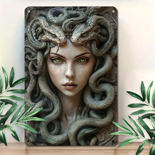 Medusa Art Poster, Gothic Demon Theme, 2D Display Effect, High Bend Resistance, Vintage Style Decor for Home, Gym - Unique Gift