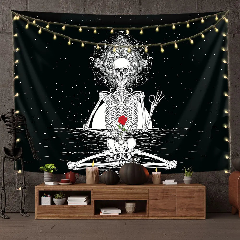 Home Decoration Skull Art Tapestry Wall Hanging Psychedelic Art Tapestry Suitable for Bedroom Living Room Decoration 230x180cm