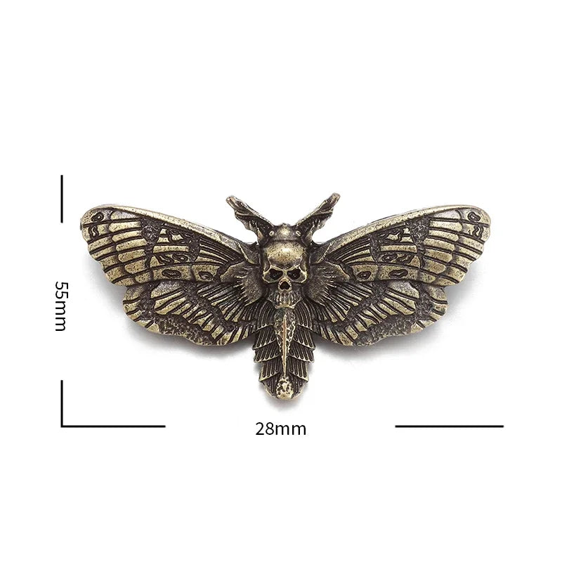 Vintage Gothic Death Skull Moth Brooch for Men Clothing Pin Fashion Hip Hop Rock Accessory Gift