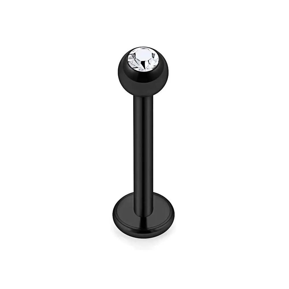 1-16pcs 16G Stainless Steel Lip Rings Studs Medusa Labret Monroe Tragus Helix Cartilage Forward Earrings Piercing Jewelry Black