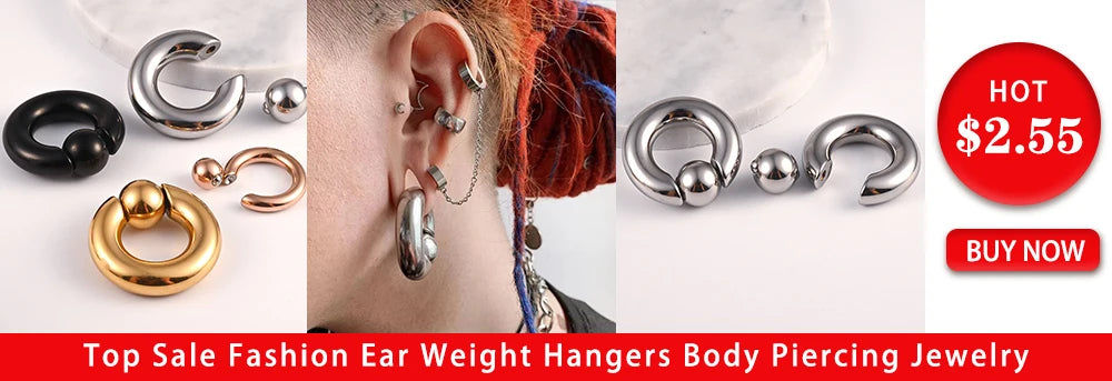 Vankula 2PCS New Round Spiral Saddle Plugs Hangers for Stretched Lobe Ear Tunnels Gauges Plugs Piercing Body Jewelry