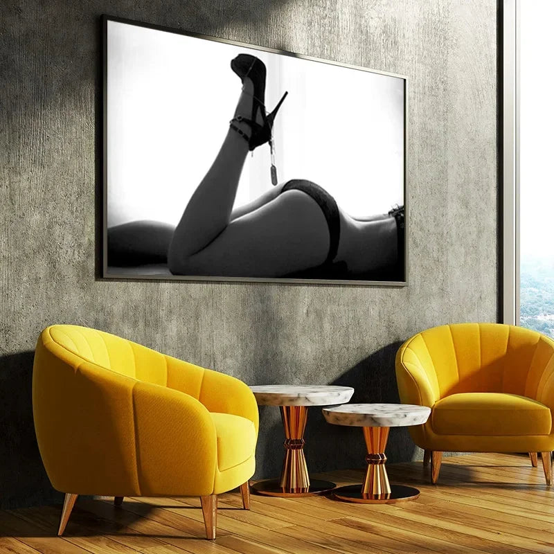 Modern Black Sexy Woman Canvas Painting Poster And Print Wall Art HD Pictures For Living Room Home Office Decor Frameless Gifts