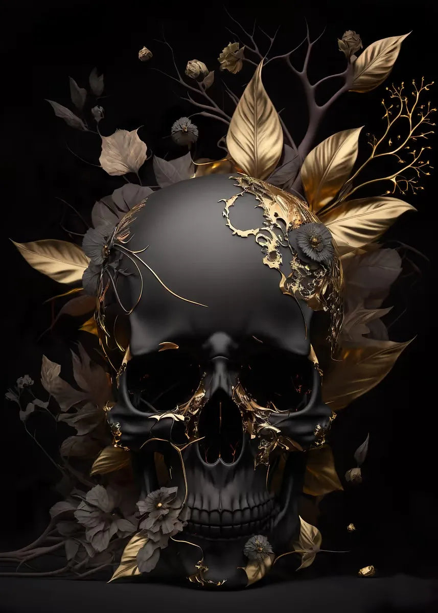 Flower Skull Dark Style Canvas Art Printing Fashion Popular Room Home Decoration Villa Natural Wall Art Printing Decoration Gift