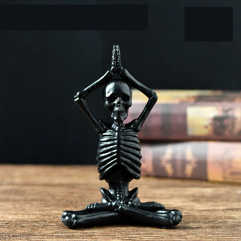 Yoga Skull Figure Decoration Halloween Decoration Commemorative Gift Holiday Atmosphere Resin Ornaments Crafts Home Decoration