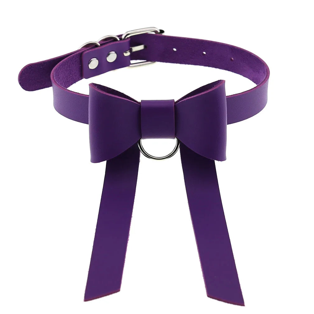 DIEZI Vintage Purple PU Leather Choker Necklace For Women Men Gift  Punk Gothic Statement Collar Pendant Necklace New Jewelry