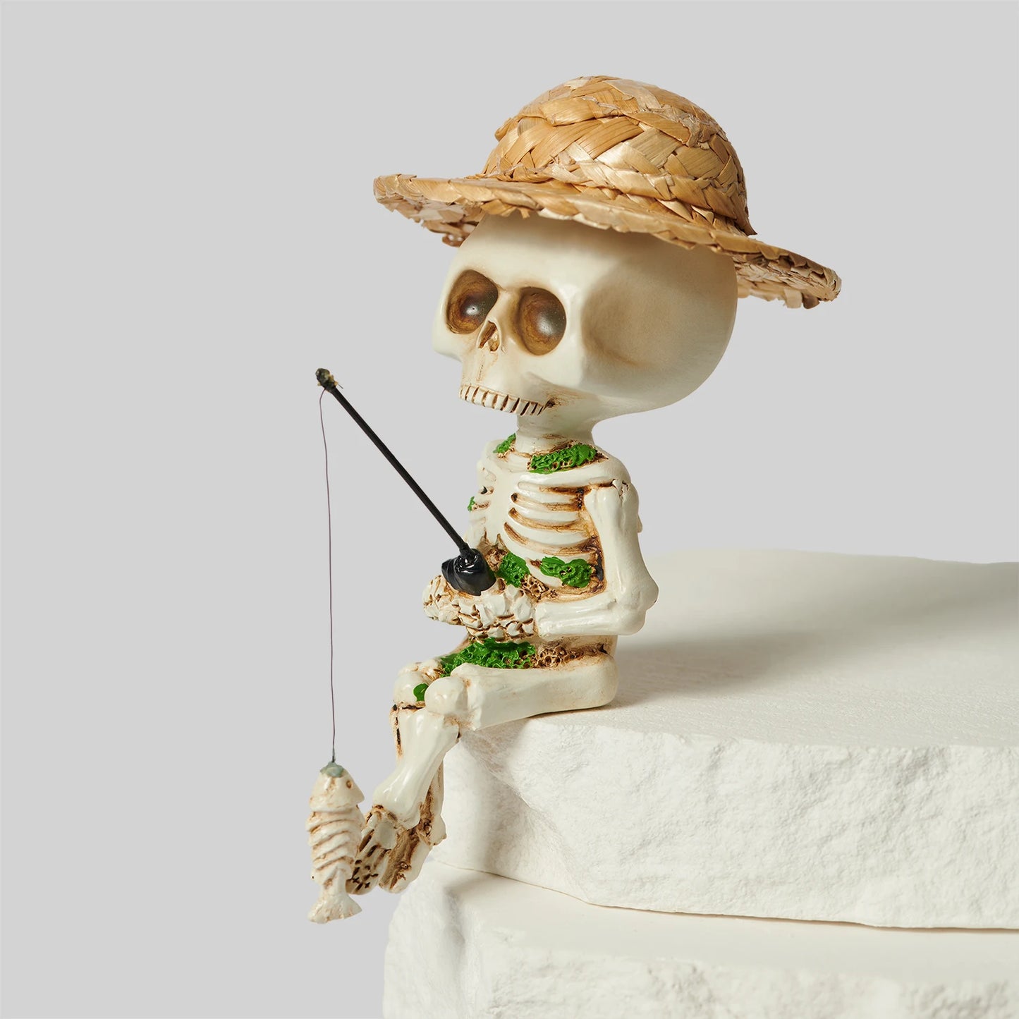 Skeleton Fishing Funny Home Decoration Accessories Creative Gifts Desktop Atmosphere Resin Living Room Decoration Ornaments