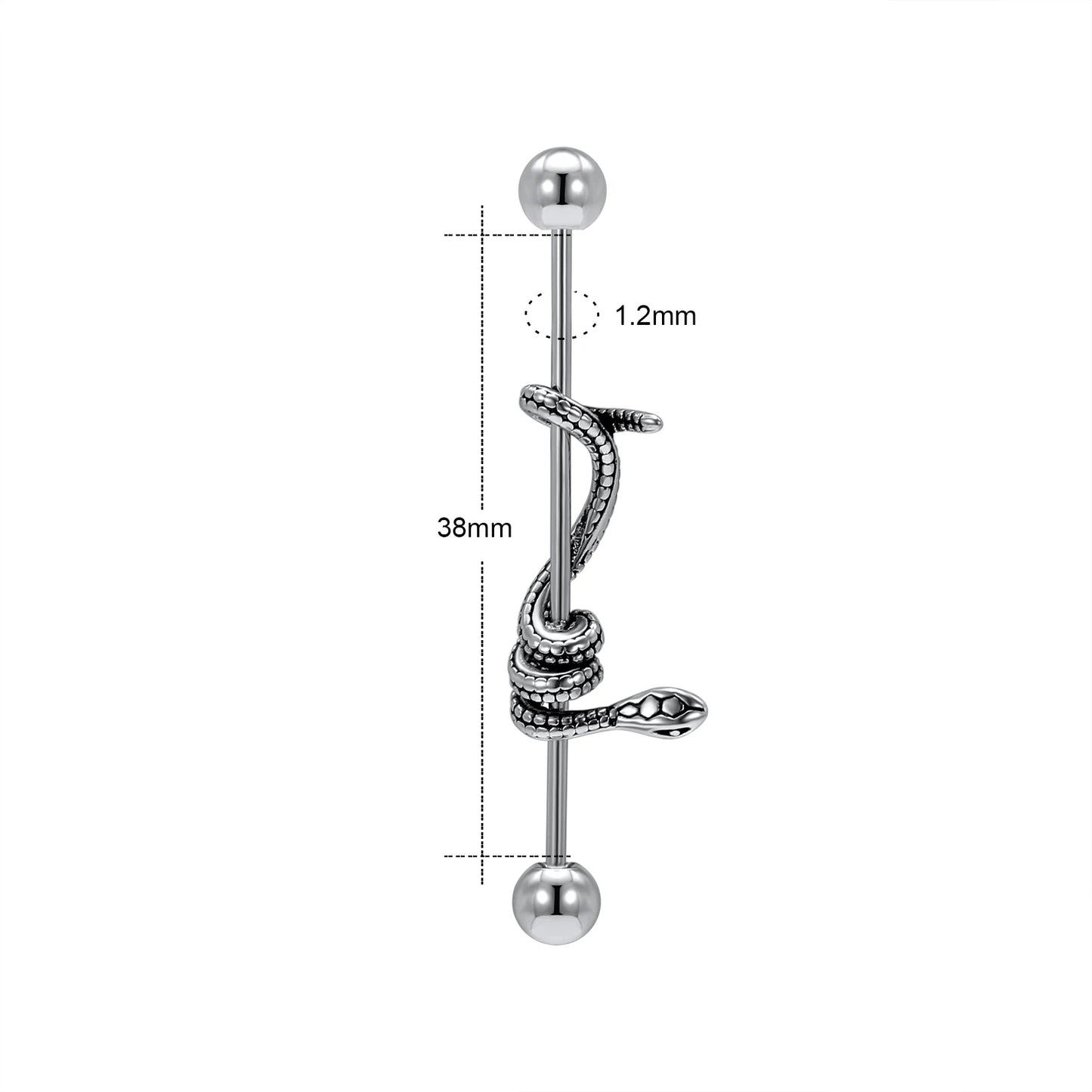 AOEDEJ Industrial Piercing Earring Women Stainless Steel Helix Ear Piercing Dragon Snake Long Earring Jewelry Barbell Earring