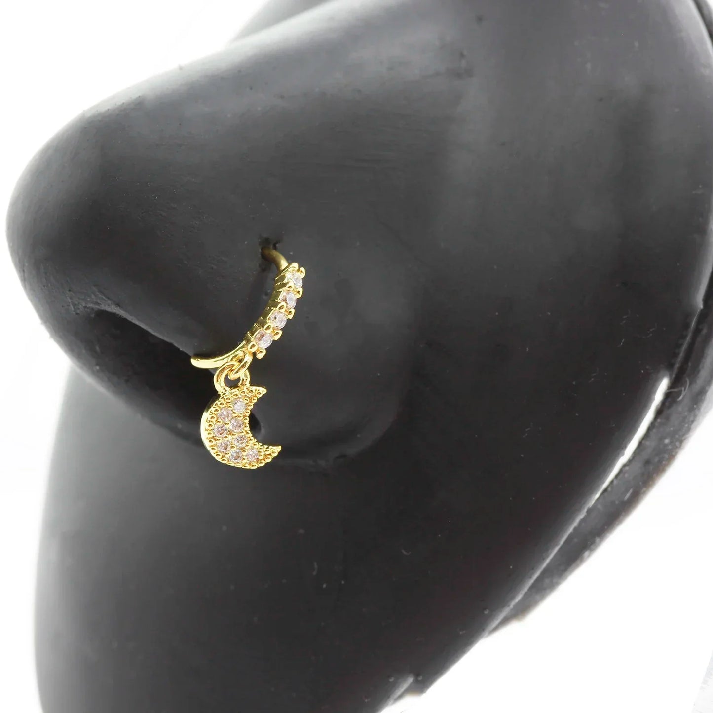 20G Gem Dangle Nose Rings for Women heart dangle Nose Piering Jewelry body jewelry