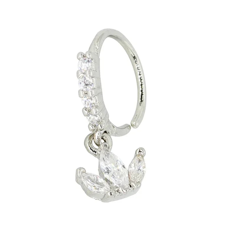 20G Gem Dangle Nose Rings for Women heart dangle Nose Piering Jewelry body jewelry