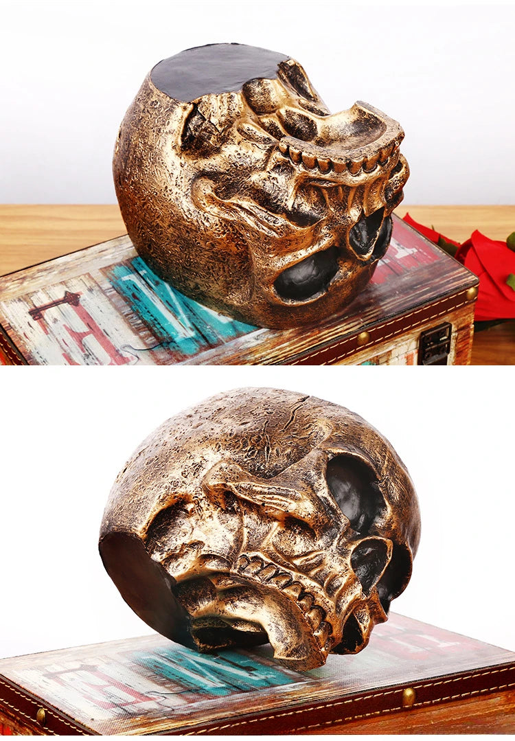 Resin Skull Heads for Halloween Decoration Resin Crafts Fun Punk Style Decorations Skull Sculpture For Halloween Gift