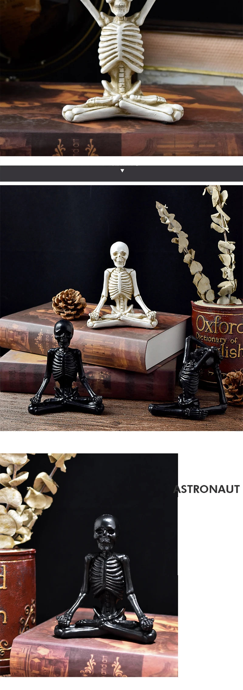 Yoga Skull Figure Decoration Halloween Decoration Commemorative Gift Holiday Atmosphere Resin Ornaments Crafts Home Decoration
