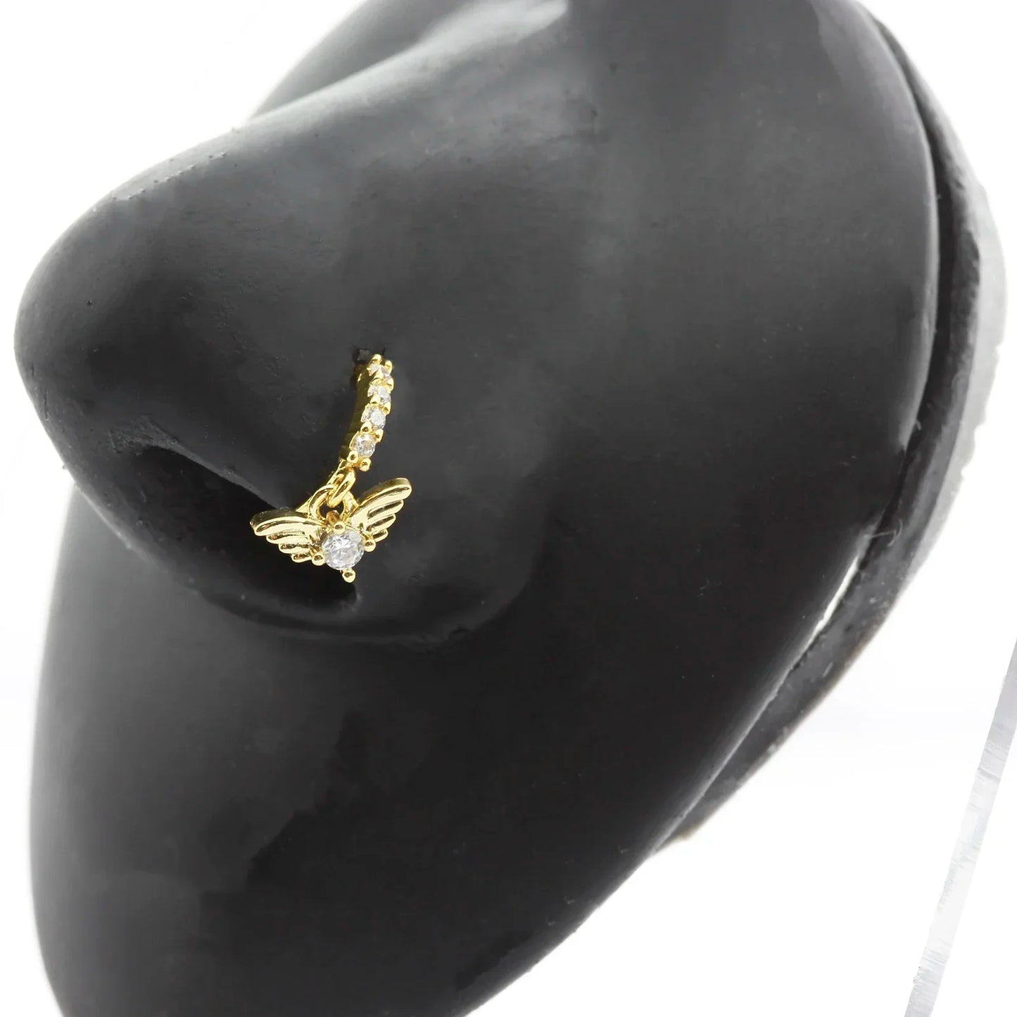 20G Gem Dangle Nose Rings for Women heart dangle Nose Piering Jewelry body jewelry