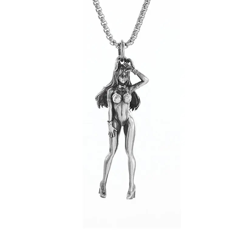 Fashion silver color guardian angel pendant necklace men and women personality angel wings prayer pendant necklace couple gift