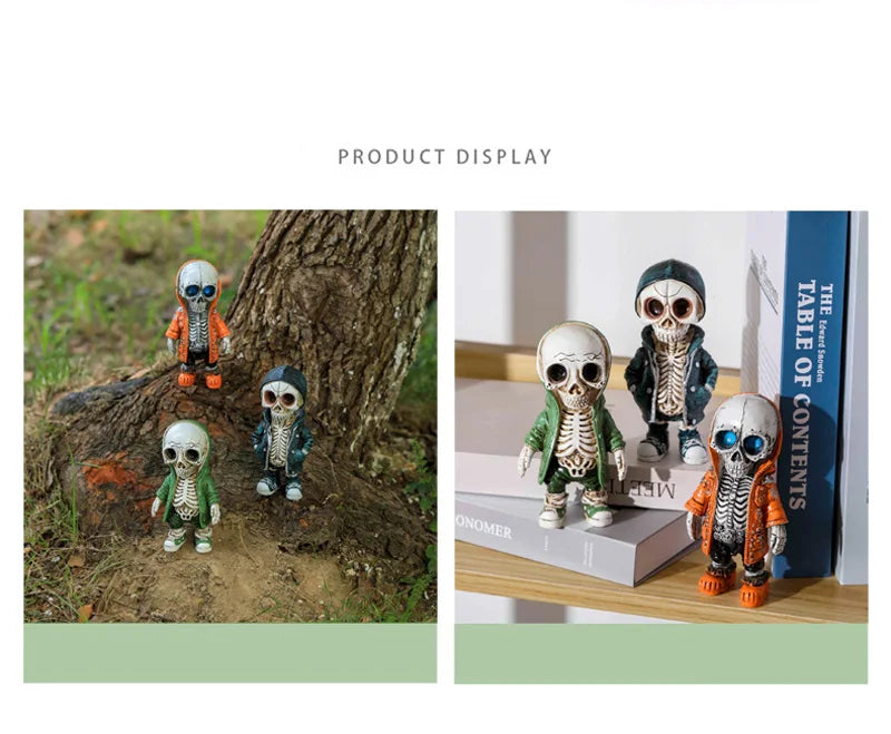 Skeleton Doll Resin Jewelry Character Statue Home Creative Cool Room Decor Panel Trendy Street Decoration Personalised Retro