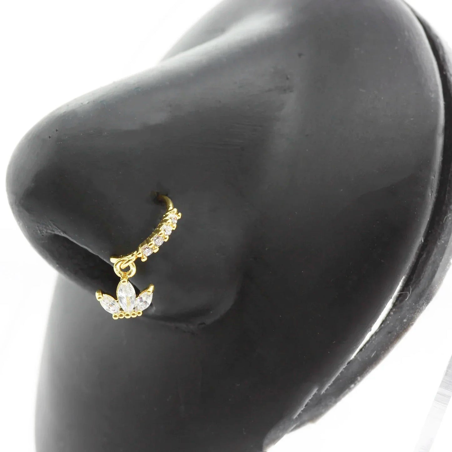 20G Gem Dangle Nose Rings for Women heart dangle Nose Piering Jewelry body jewelry