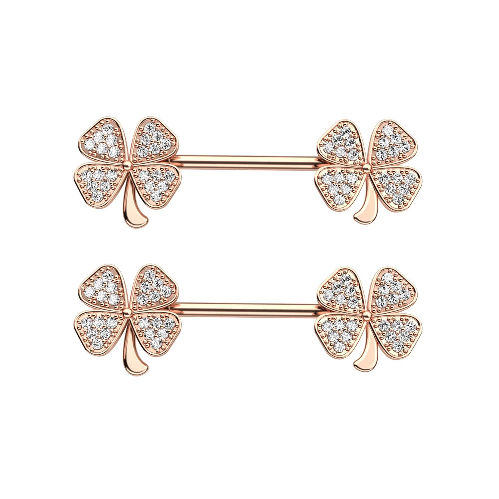 2pcs 316L Steel Maple Leaf Nipple Rings Barbell Butterfly Wing Shield Piercing for Women Girls Sexy Nipple Piercing Body Jewelry