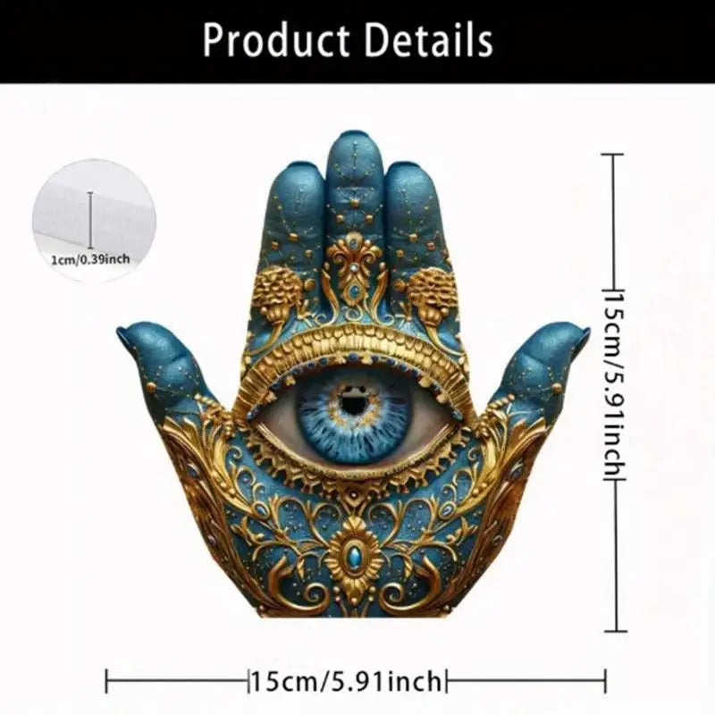 Evil Eye Hand Decor Palm Sculpture Evil Eye Hands Decorative Sculpture Home Decor Statue Figurine Ornament for Bookshelf Desk