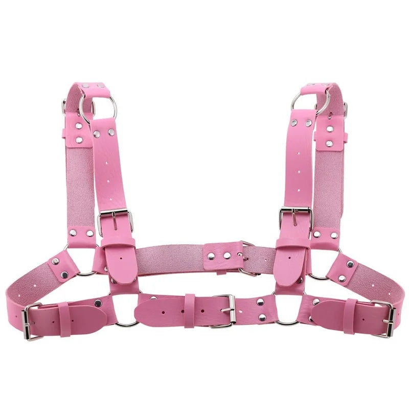 Decopunk Punk Gothic Chest Shoulder Strap Body Binding Belt Men and Women Leather Adjustable Belt Sling Safety Punk Gothic Belt